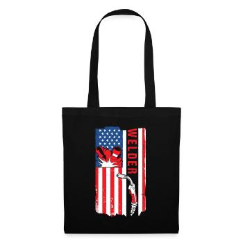 Soudeur USA Flag Patriot Soudeur - Sac en tissu - noir - Devant