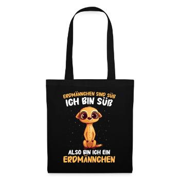 Erdmännchen Scharrtier Tier - Stoffbeutel - Schwarz - Vorne
