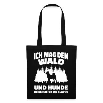 Hund Hunde Haustier Lustige Sprüche - Stoffbeutel - Schwarz - Vorne