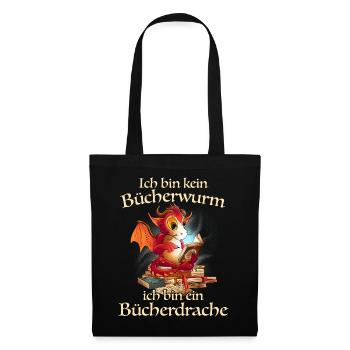 Buch Lesen Bücher Buch Nerd Bücherwurm - Stoffbeutel - Schwarz - Vorne