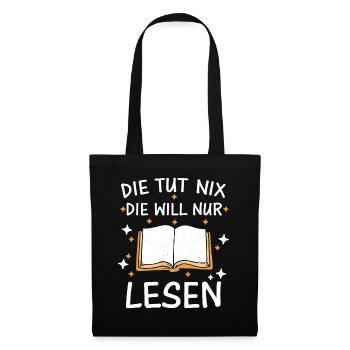 Buch Lesen Bücher Buch Nerd Bücherwurm - Stoffbeutel - Schwarz - Vorne