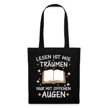 Buch Lesen Bücher Buch Nerd Bücherwurm - Stoffbeutel - Schwarz - Vorne