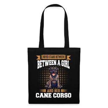 Cane Corso Chien - Sac en tissu - noir - Devant