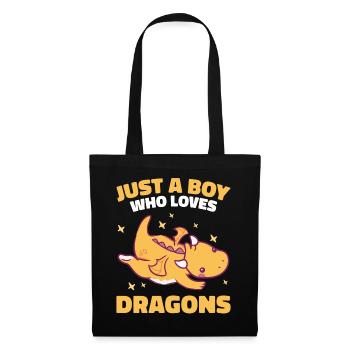 Drache Mystisch Drachen Fantasie - Stoffbeutel - Schwarz - Vorne