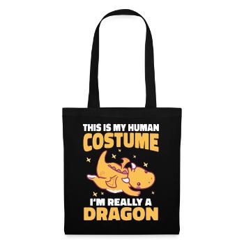 Drache Mystisch Drachen Fantasie - Stoffbeutel - Schwarz - Vorne