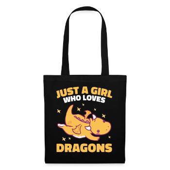 Drache Mystisch Drachen Fantasie - Stoffbeutel - Schwarz - Vorne