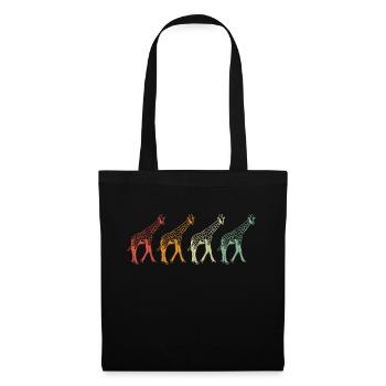 Girafe, Animaux, Afrique, Girafes - Sac en tissu - noir - Devant