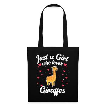 Girafe, Animaux, Afrique, Girafes - Sac en tissu - noir - Devant