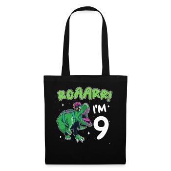 Cadeau 9 ans anniversaire garçon - Sac en tissu - noir - Devant
