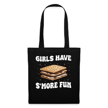 S'more Camping Smores Marshmallow Süßigkeiten - Stoffbeutel - Schwarz - Vorne