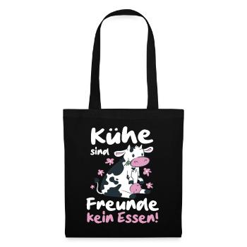 Vegetarier Veganer Tierschutz Tierrecht Veggie - Stoffbeutel - Schwarz - Vorne