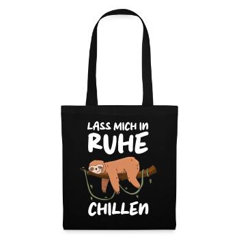Faultier Faultiere Tier Schlafen Faul - Stoffbeutel - Schwarz - Vorne