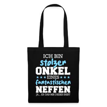 Onkel Patenonkel Familie Großonkel - Stoffbeutel - Schwarz - Vorne