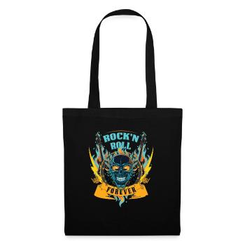 Rock n Roll Forever Skull Rocker cadeau - Sac en tissu - noir - Devant