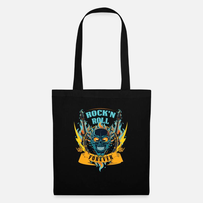 Rock n Roll Forever Skull Rocker Geschenk - Stoffbeutel - Schwarz