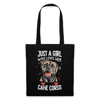 Cane Corso Hund - Stoffbeutel - Schwarz - Vorne