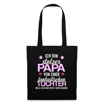 Stolzer Papa Fantastischen Tochter Geschenk - Stoffbeutel - Schwarz - Vorne