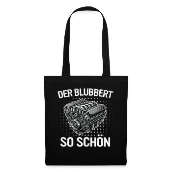 V8 Motor 8 Zylinder Hubraum Auto Tuning Tuner - Stoffbeutel - Schwarz - Vorne