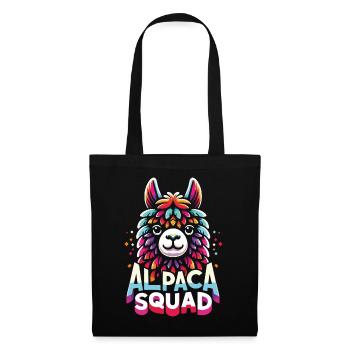 Alpaka Llama - Stoffbeutel - Schwarz - Vorne