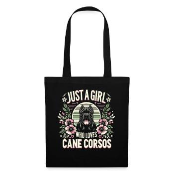 Cane Corso Chien - Sac en tissu - noir - Devant