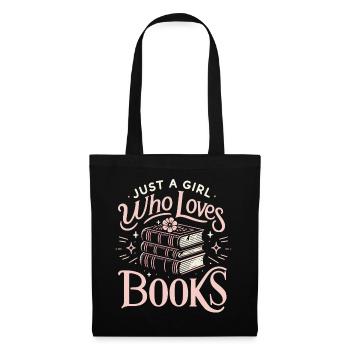 Bücher Buch lesen Bücherei Bibliothek Bücherwurm - Stoffbeutel - Schwarz - Vorne