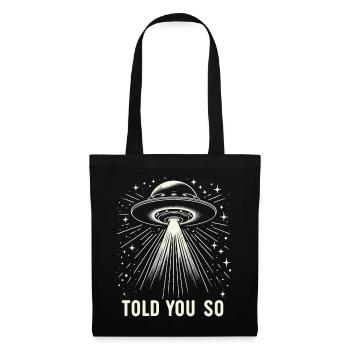 Alien UFO Aliens Außerirdischer - Stoffbeutel - Schwarz - Vorne