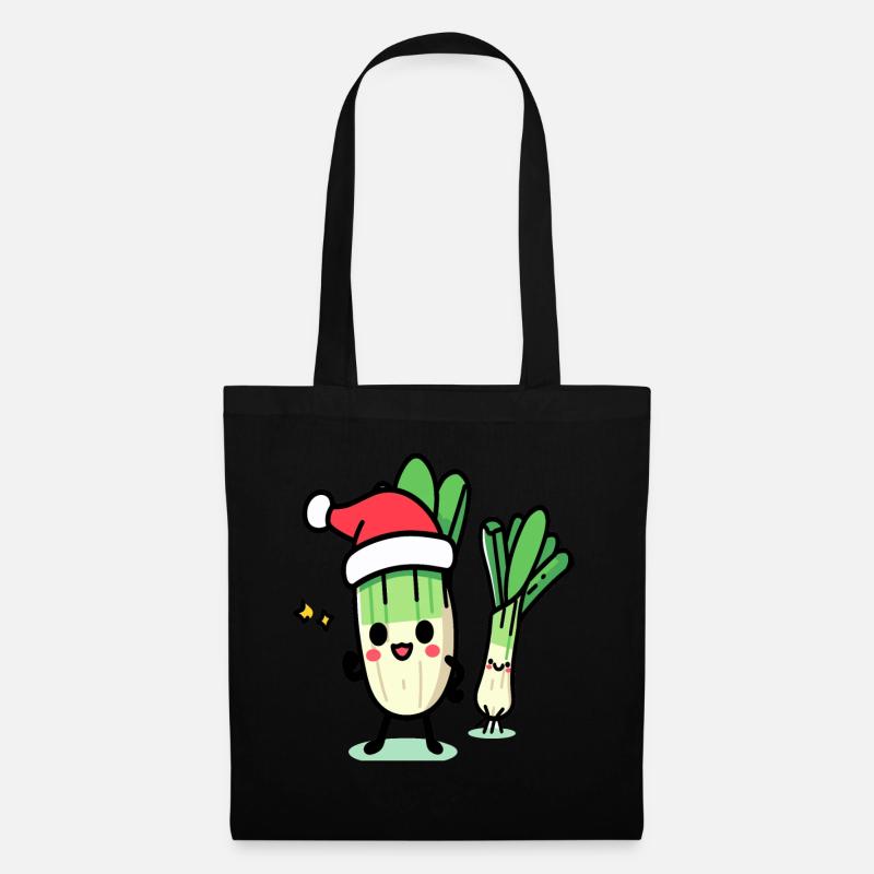 Nikolauch kawaii Lauch - Stoffbeutel - Schwarz