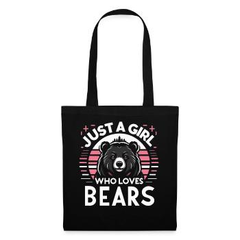 Ours, Grizzly, Ours brun, Ours - Sac en tissu - noir - Devant
