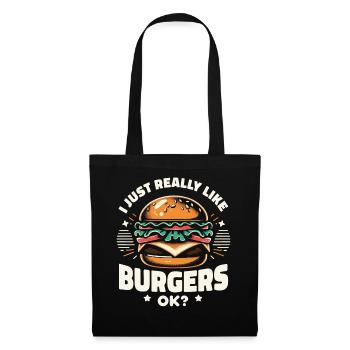 Burger Fast Food Hamburger Cheesburger Burgers - Tote Bag - black - Front
