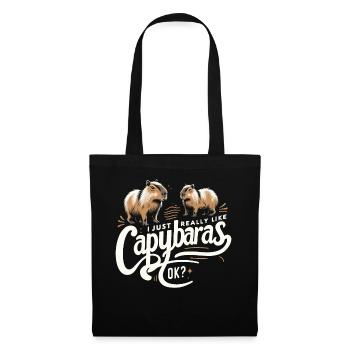 Capybara Capybara Rongeur Animal - Sac en tissu - noir - Devant