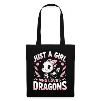 Drache Mystisch Drachen Fantasie - Stoffbeutel - Schwarz - Vorne