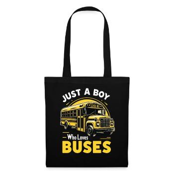 Bus Busfahrer Schulbus - Stoffbeutel - Schwarz - Vorne