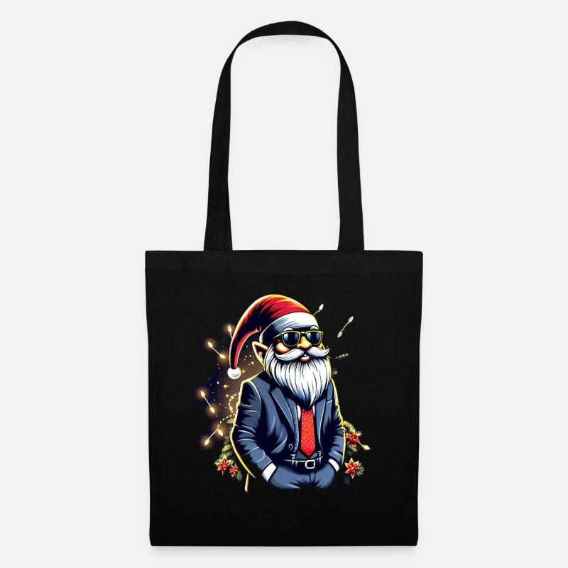 Chef Wichtel Gnome mit Lichterkette - Stoffbeutel - Schwarz