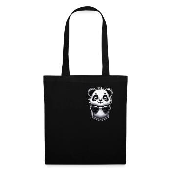 Pandabär Panda Tier Pandas - Stoffbeutel - Schwarz - Vorne