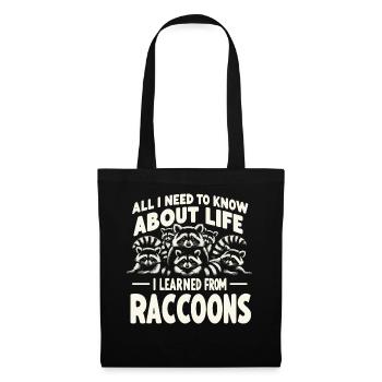 Raton laveur - Sac en tissu - noir - Devant