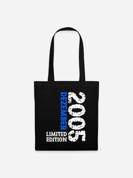 2005 Dezember Limited Edition 18. Geburtstag Deko - Stoffbeutel - Schwarz