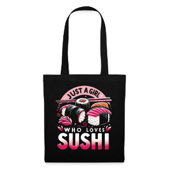Sushi Japanisches Essen Maki Sushi Kawaii - Stoffbeutel - Schwarz - Vorne