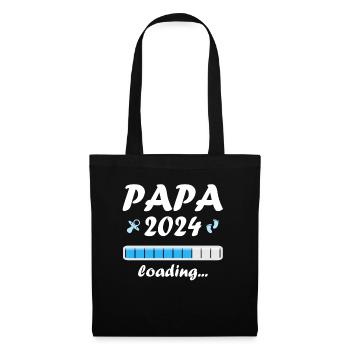 Papa 2024 Loading Vaterschaft Vater Werden Dad - Stoffbeutel - Schwarz - Vorne