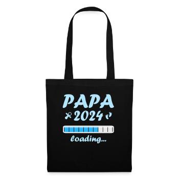 Papa 2024 Loading Vaterschaft Vater Werden Dad - Stoffbeutel - Schwarz - Vorne