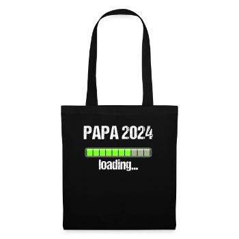 Papa 2024 Loading Vaterschaft Vater Werden Dad - Stoffbeutel - Schwarz - Vorne