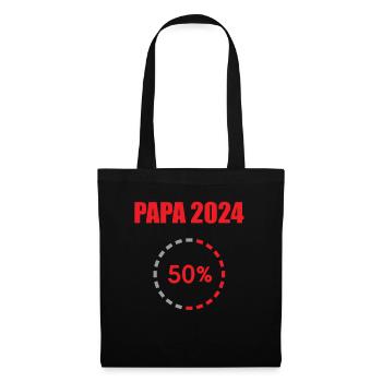Papa 2024 Loading Vaterschaft Vater Werden Dad - Stoffbeutel - Schwarz - Vorne