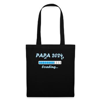 Papa 2024 Loading Vaterschaft Vater Werden Dad - Stoffbeutel - Schwarz - Vorne