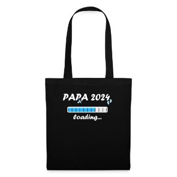 Papa 2024 Loading Vaterschaft Vater Werden Dad - Stoffbeutel - Schwarz - Vorne