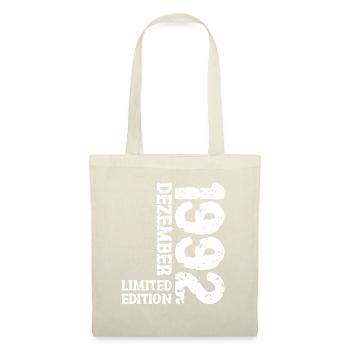 1992 Dezember Limited Edition 31. Geburtstag Deko - Stoffbeutel - Natur - Vorne