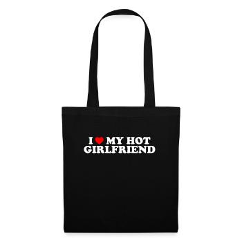 J’aime ma copine chaude ich liebe meine freundin - Sac en tissu - noir - Devant