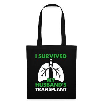 Lungentransplantation meines Mannes - Stoffbeutel - Schwarz - Vorne