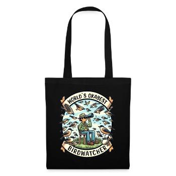 Le meilleur ornithologue du monde Okay Birdwatcher - Sac en tissu - noir - Devant