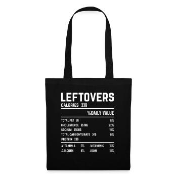 No Waste - Food Leftovers Nutritional Values Check! - Tote Bag - black - Front