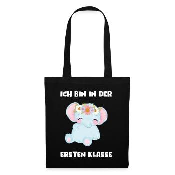 Mädchen Einschulung 2023 Schulbeginn Schulkind - Stoffbeutel - Schwarz - Vorne
