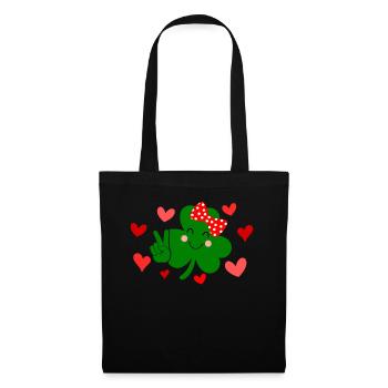 Accessoires de la Saint-Patrick Irlande Shamrock décoration - Sac en tissu - noir - Devant